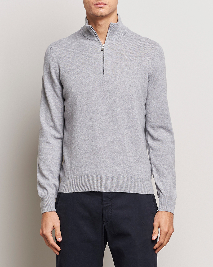 Mies |  | Gran Sasso | Wool/Cashmere Half Zip Light Grey