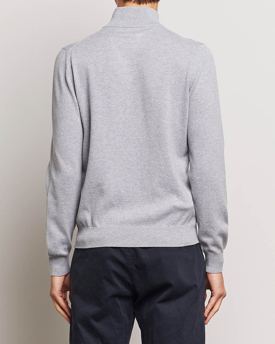 Mies | Puserot | Gran Sasso | Wool/Cashmere Half Zip Light Grey