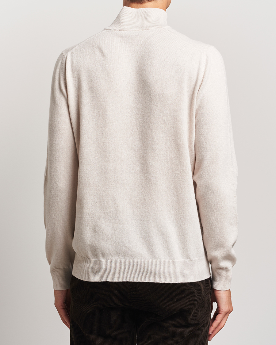 Mies | Puserot | Gran Sasso | Wool/Cashmere Half Zip Cream