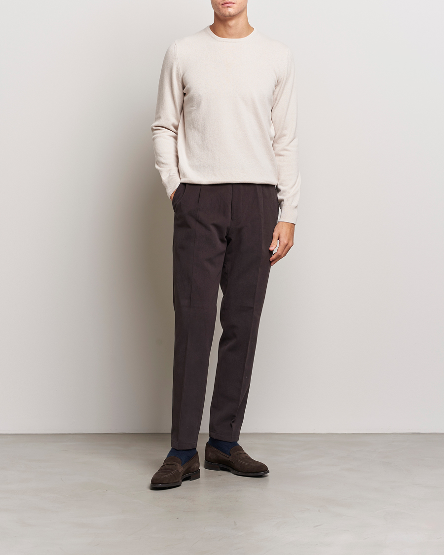 Mies | Puserot | Gran Sasso | Wool/Cashmere Crew Neck Cream