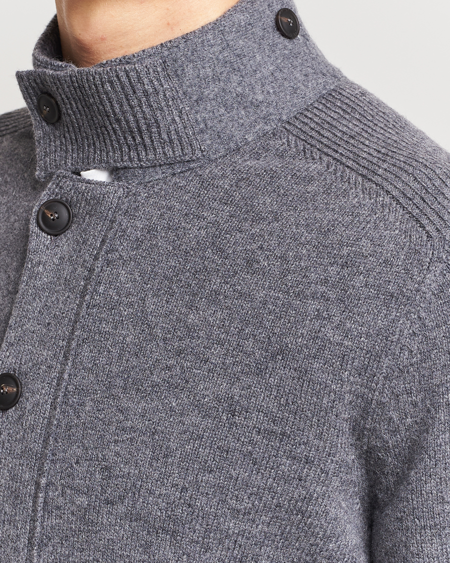 Mies | Puserot | Gran Sasso | Heavy Wool Cardigan Grey Melange