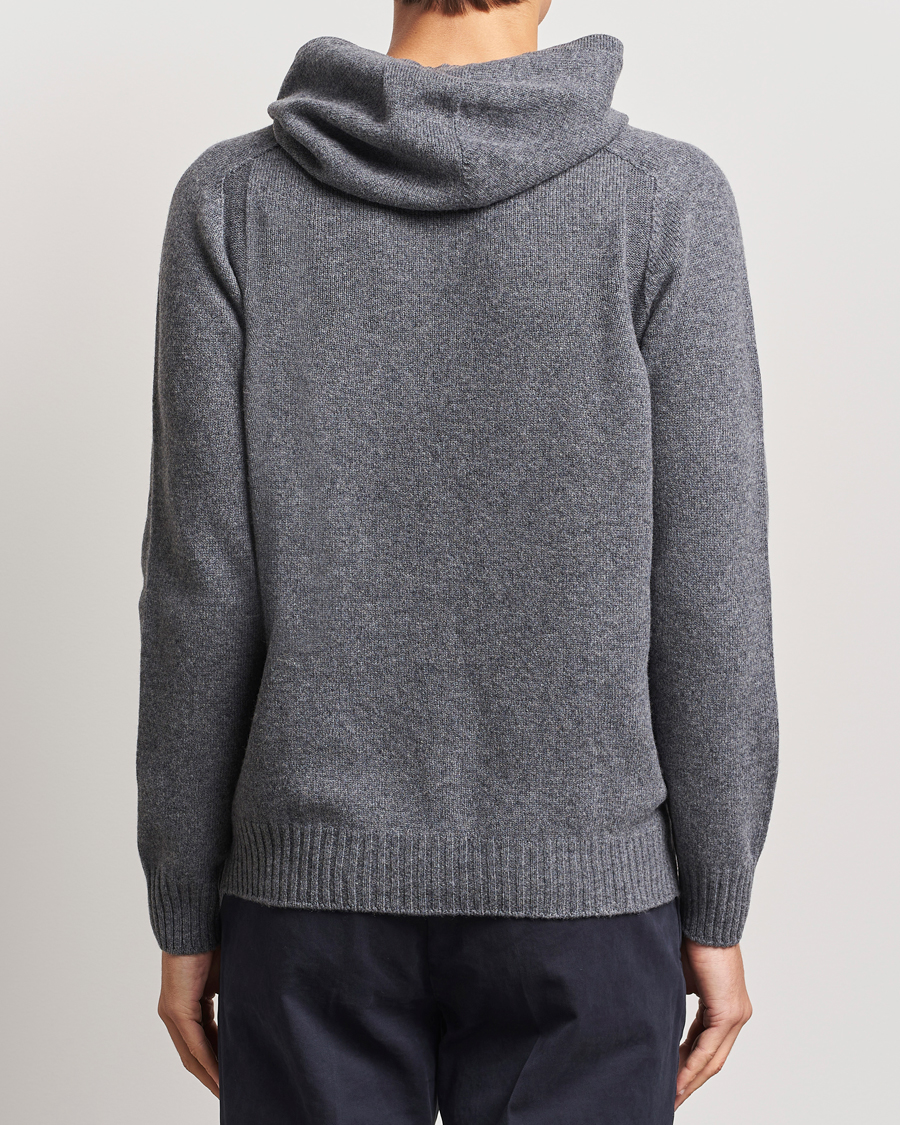 Mies | Puserot | Gran Sasso | Wool Hoodie Grey Melange