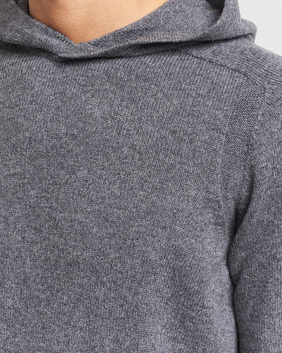 Mies | Puserot | Gran Sasso | Wool Hoodie Grey Melange