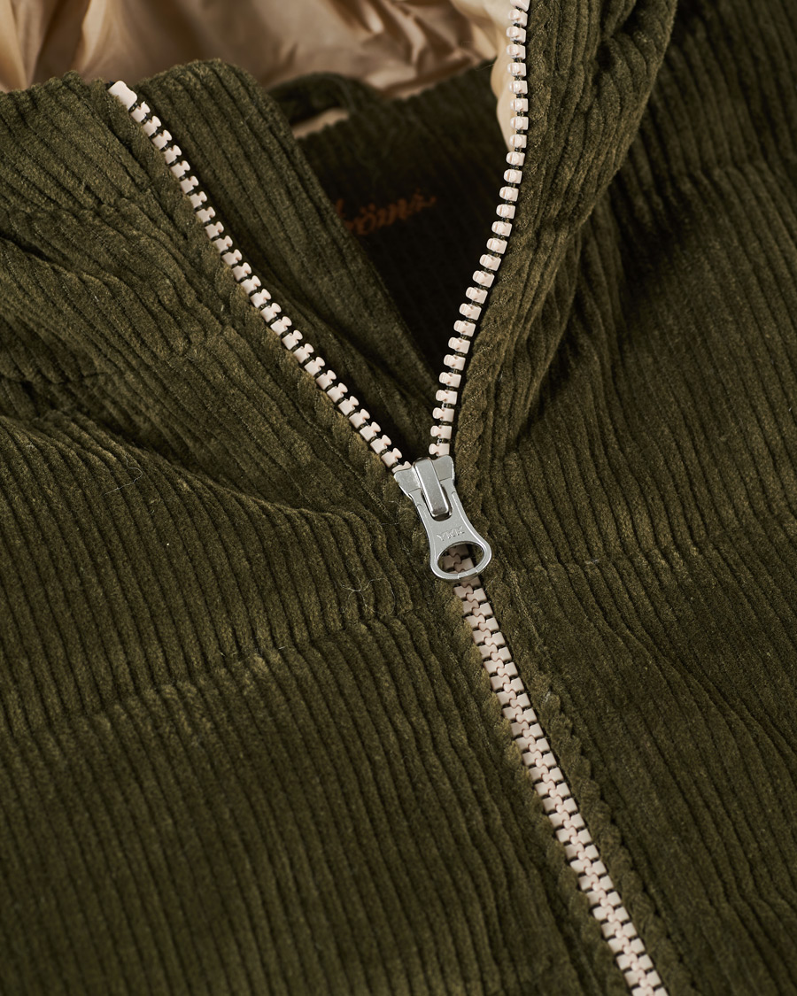 Mies | Takit | Stenströms | Padded Corduroy Hood Vest Olive
