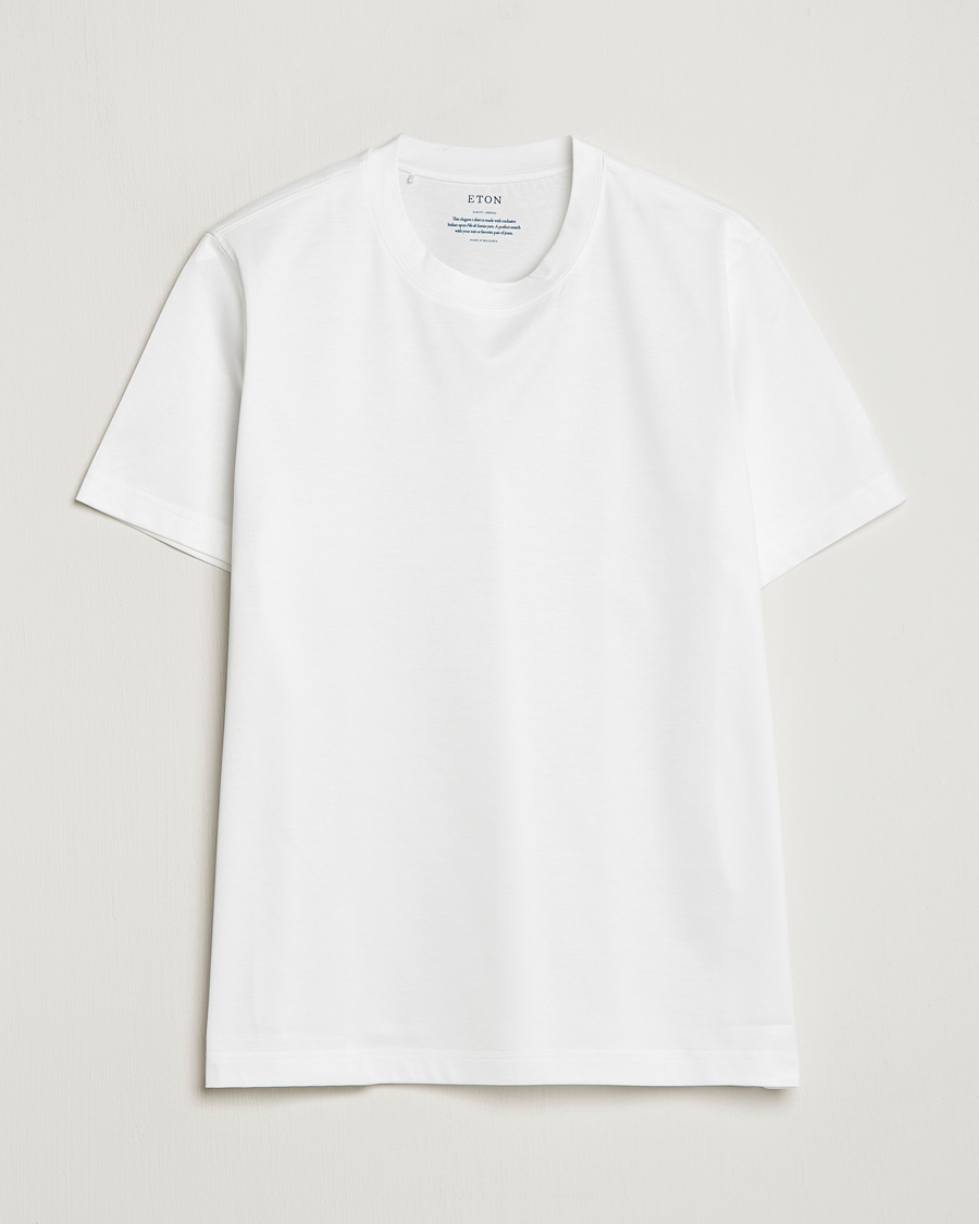Mies | T-paidat | Eton | Filo Di Scozia Cotton T-Shirt White
