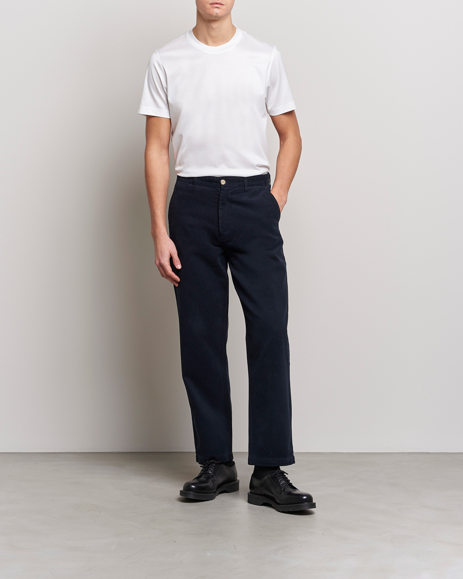 Mies | T-paidat | Eton | Filo Di Scozia Cotton T-Shirt White