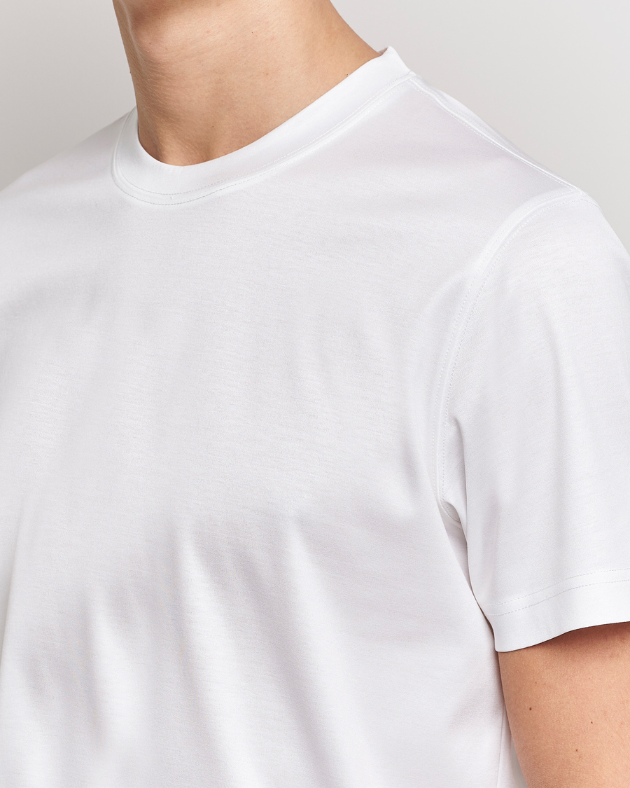 Mies | T-paidat | Eton | Filo Di Scozia Cotton T-Shirt White