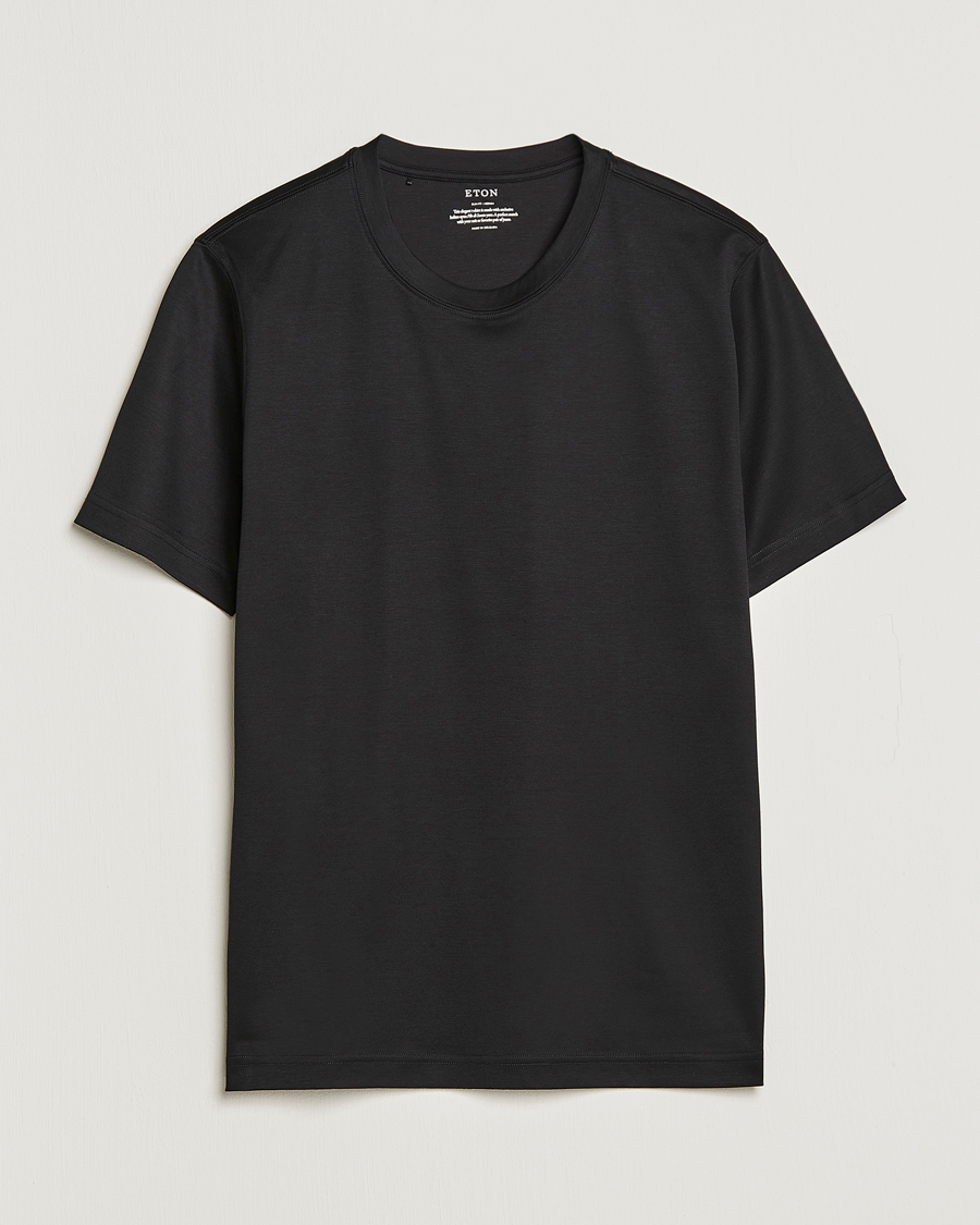 Mies |  | Eton | Filo Di Scozia Cotton T-Shirt Black