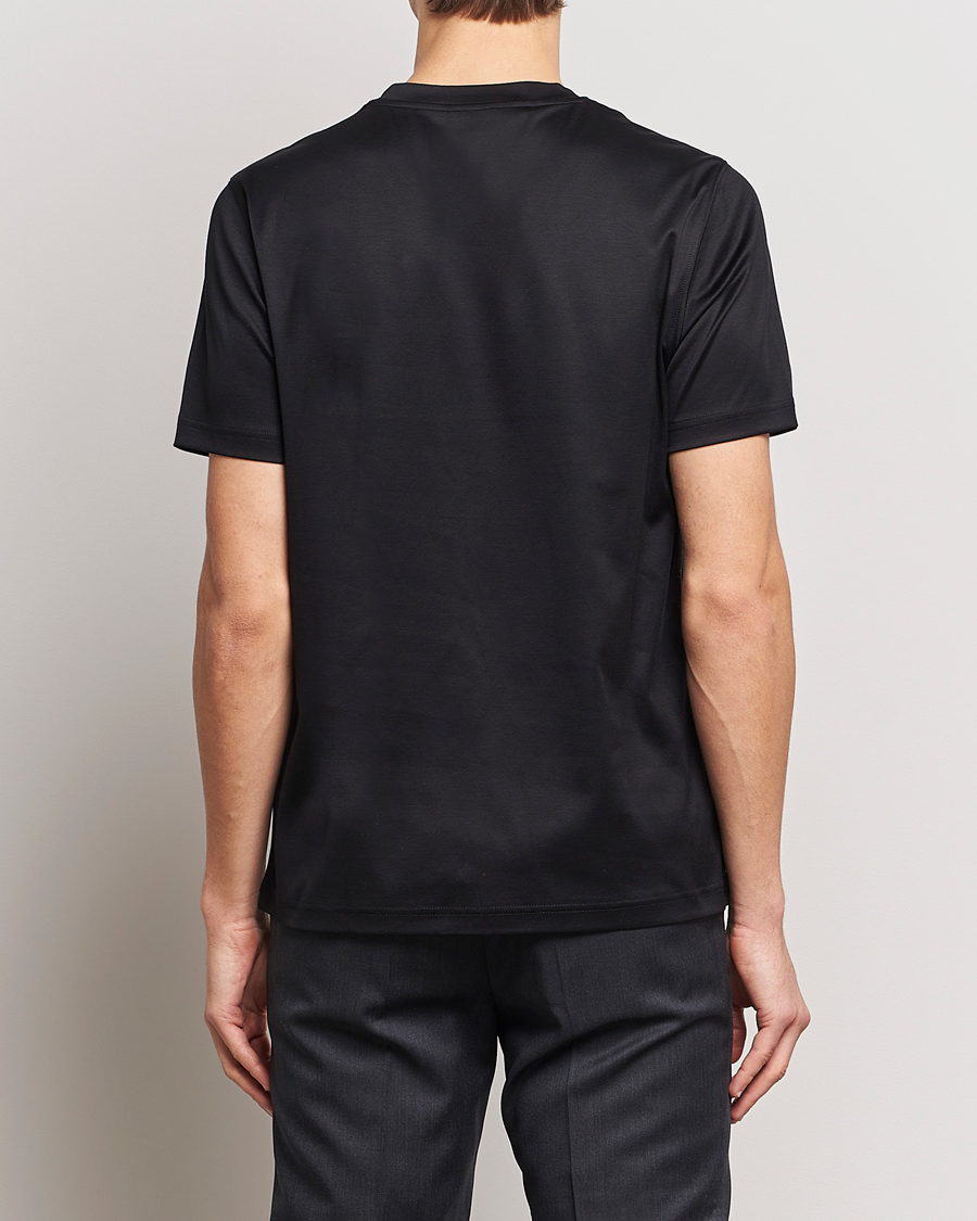 Mies | T-paidat | Eton | Filo Di Scozia Cotton T-Shirt Black