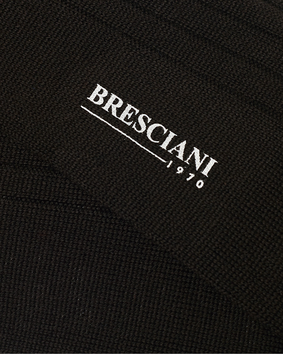 Mies |  | Bresciani | Wool/Nylon Heavy Ribbed Socks Brown