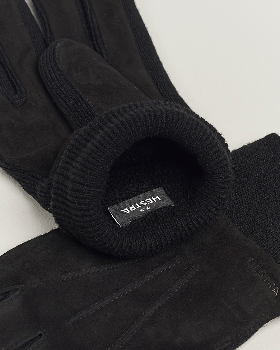 Mies | Käsineet | Hestra | Geoffery Suede Wool Tricot Glove Black