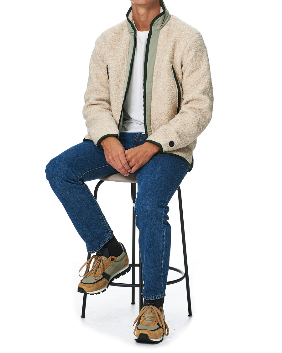 Mies | Puserot | Orlebar Brown | Baird Fleece Full Zip Dune/Artichoke