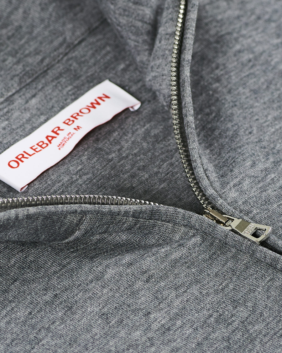 Mies | Puserot | Orlebar Brown | Neilson Double Face Merino Half Zip Storm Grey