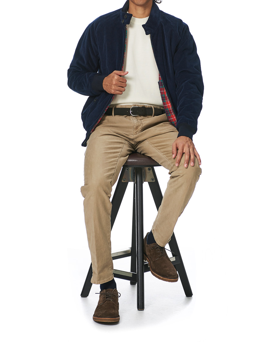 Mies | Takit | Baracuta | G9 Padded Corduroy Harrington Jacket Navy