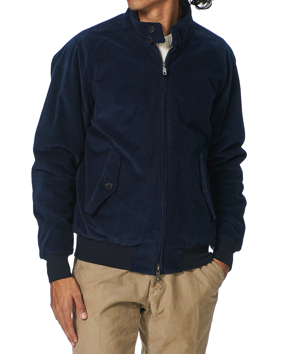 Mies | Takit | Baracuta | G9 Padded Corduroy Harrington Jacket Navy