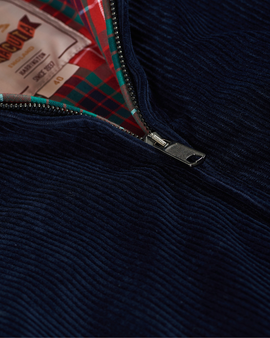 Mies | Takit | Baracuta | G9 Padded Corduroy Harrington Jacket Navy