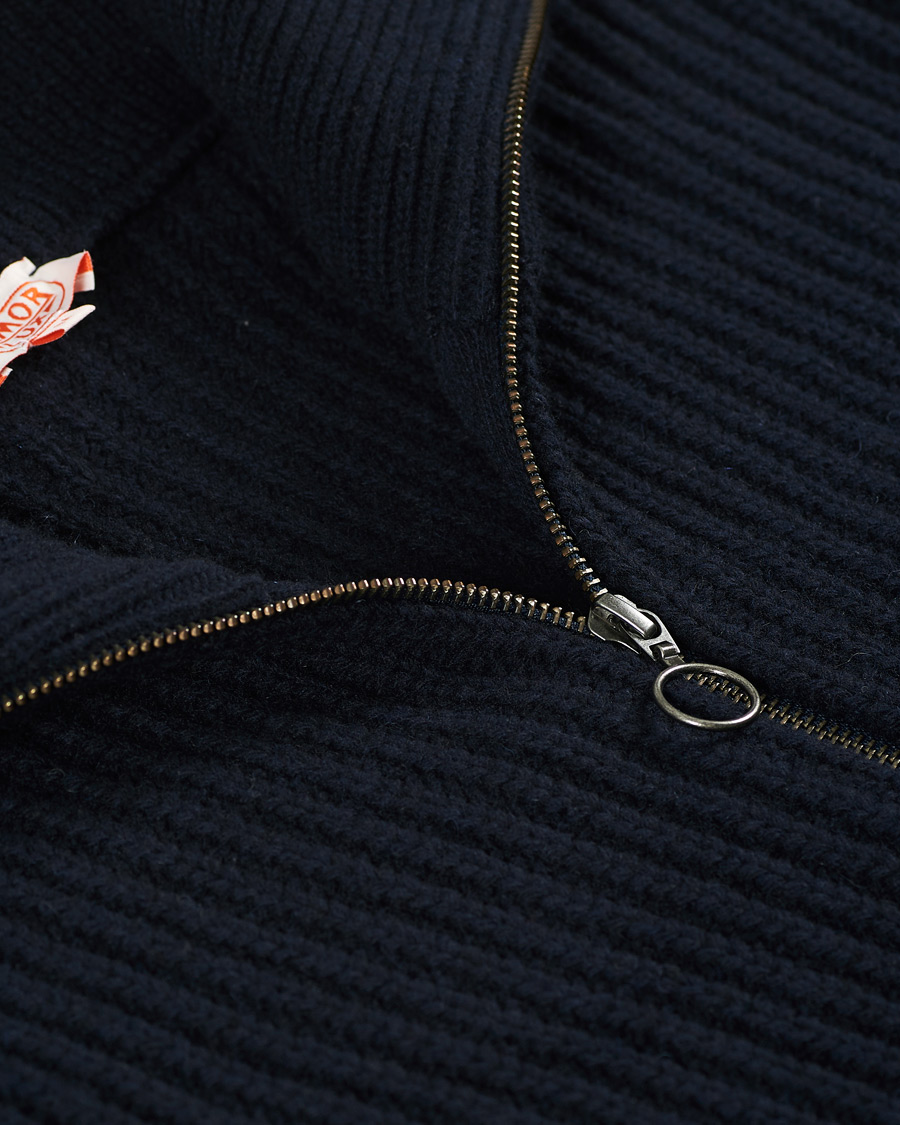 Mies | Puserot | Armor-lux | Ribbed Zip Sweater Navy