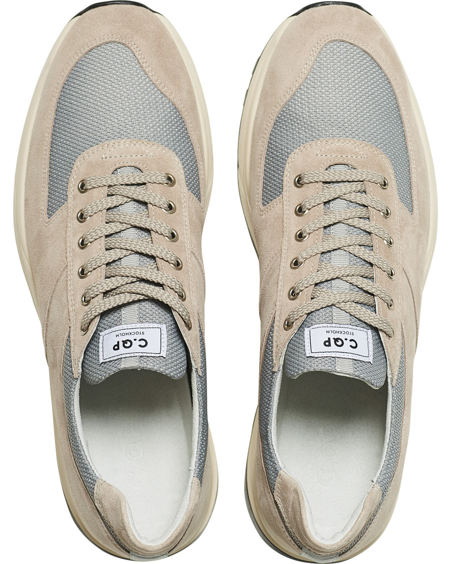 Mies | C.QP Stride Suede/Mesh Running Sneaker Stone Grey | CQP | C.QP Stride Suede/Mesh Running Sneaker Stone Grey
