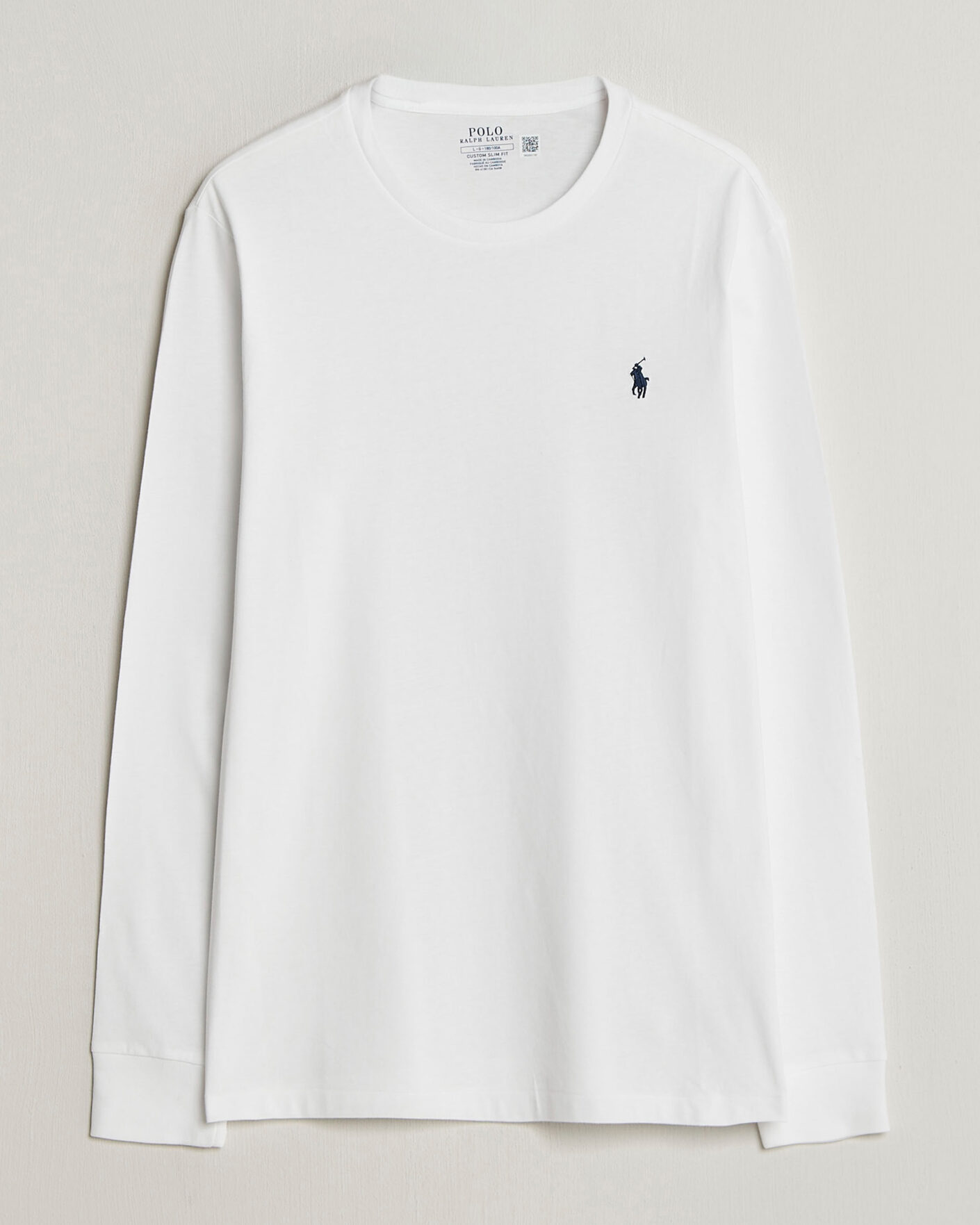Mies | T-paidat | Polo Ralph Lauren | Custom Slim Fit Long Sleeve Tee White