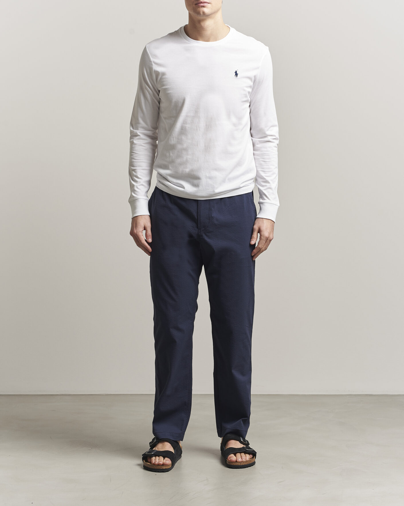 Mies | T-paidat | Polo Ralph Lauren | Custom Slim Fit Long Sleeve Tee White