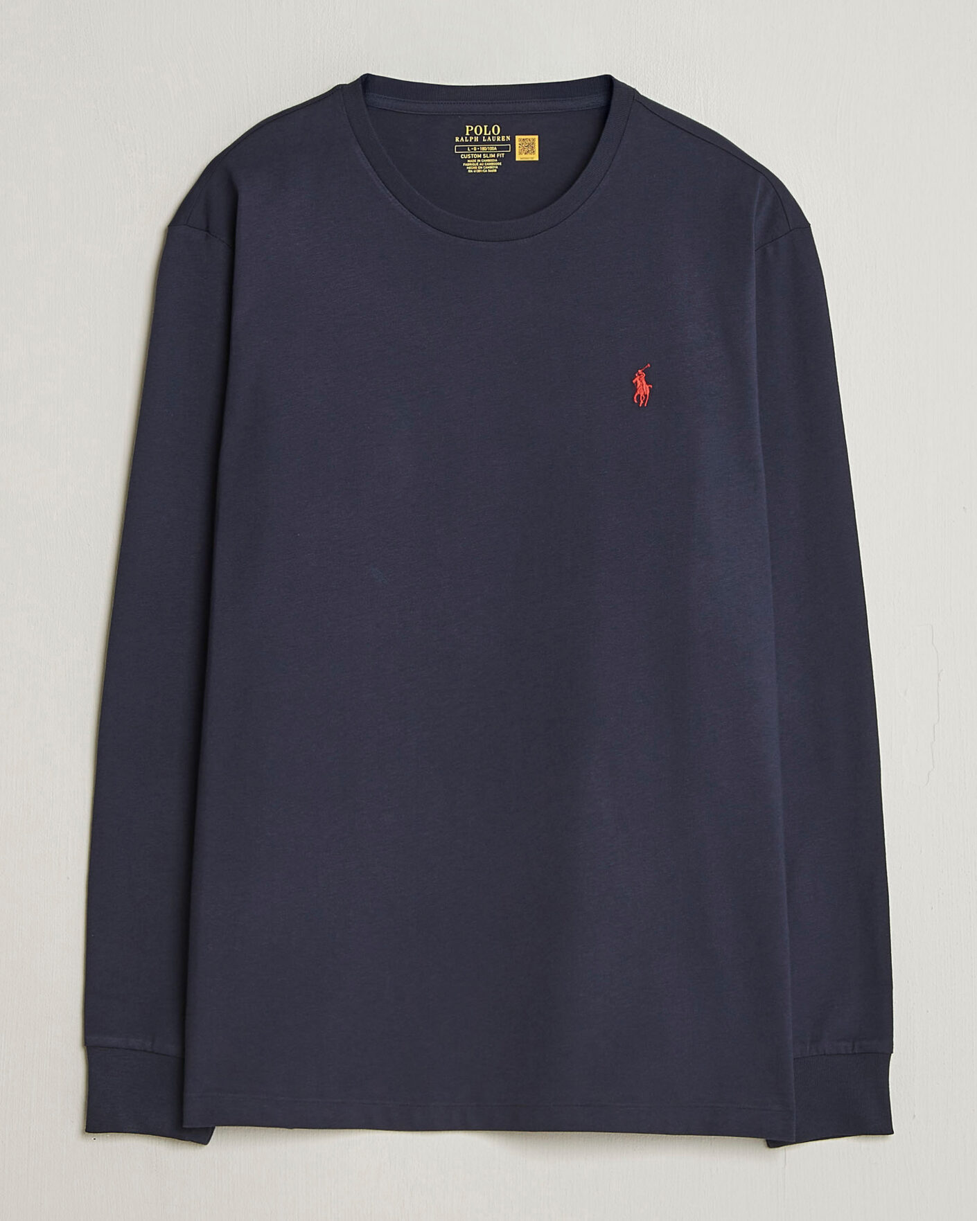 Mies | T-paidat | Polo Ralph Lauren | Custom Slim Fit Long Sleeve Tee Ink