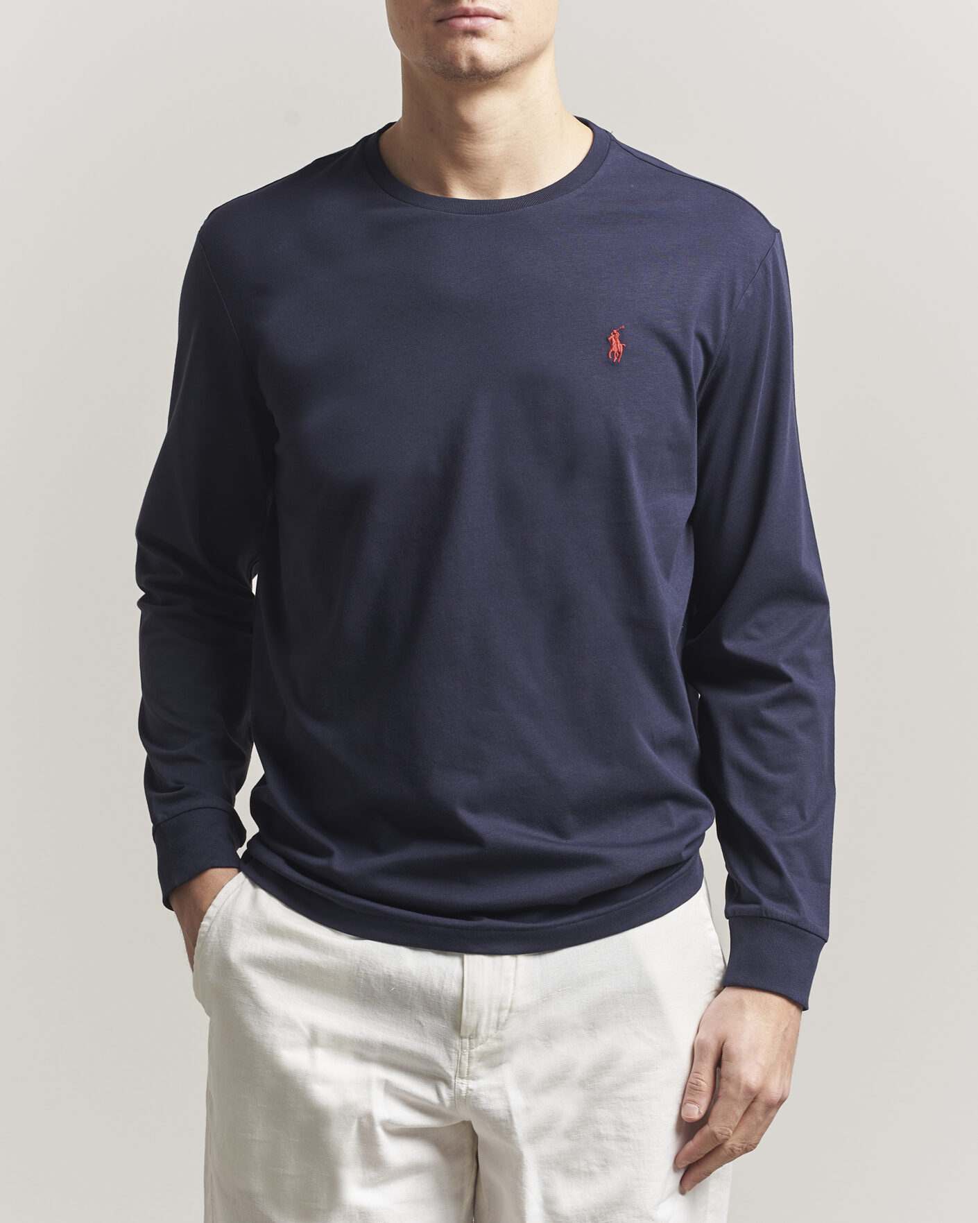 Mies | T-paidat | Polo Ralph Lauren | Custom Slim Fit Long Sleeve Tee Ink
