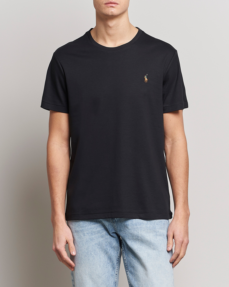 Mies | T-paidat | Polo Ralph Lauren | Luxury Pima Cotton Crew Neck T-Shirt Black