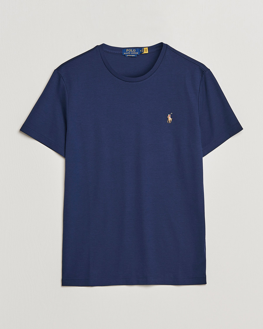 Mies | T-paidat | Polo Ralph Lauren | Luxury Pima Cotton Crew Neck T-Shirt Refined Navy