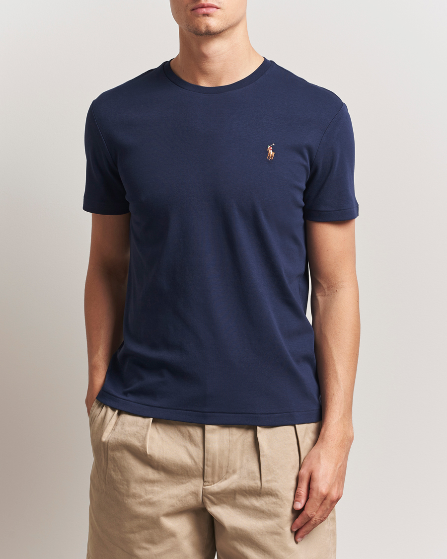 Mies | T-paidat | Polo Ralph Lauren | Luxury Pima Cotton Crew Neck T-Shirt Refined Navy