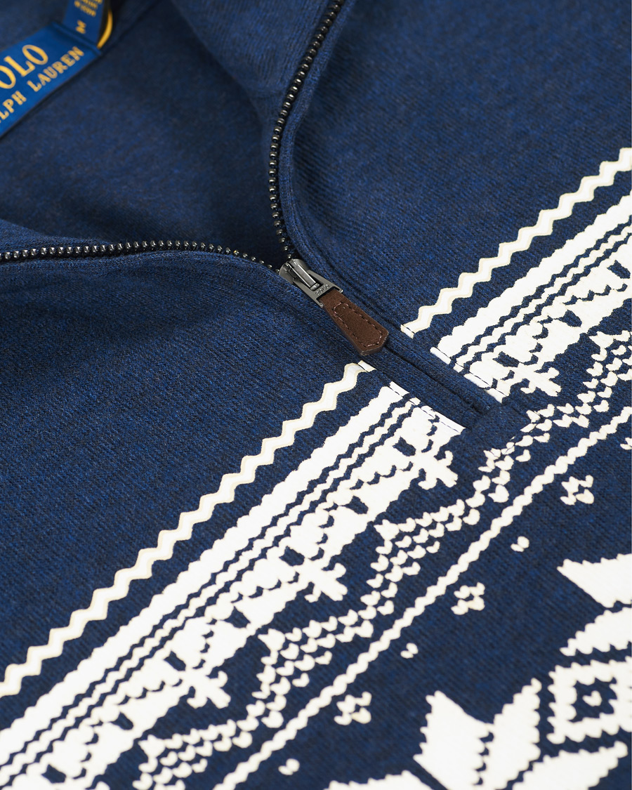 Mies | Puserot | Polo Ralph Lauren | Winter Double Knit Half Zip Sweater Blue Heather