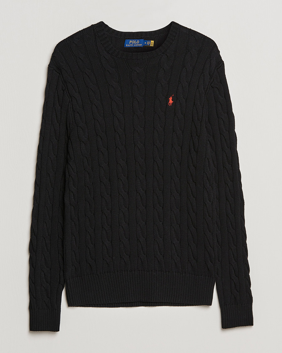 Mies | Puserot | Polo Ralph Lauren | Cotton Cable Pullover Polo Black