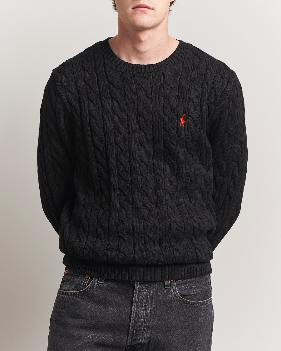 Mies | Puserot | Polo Ralph Lauren | Cotton Cable Pullover Polo Black