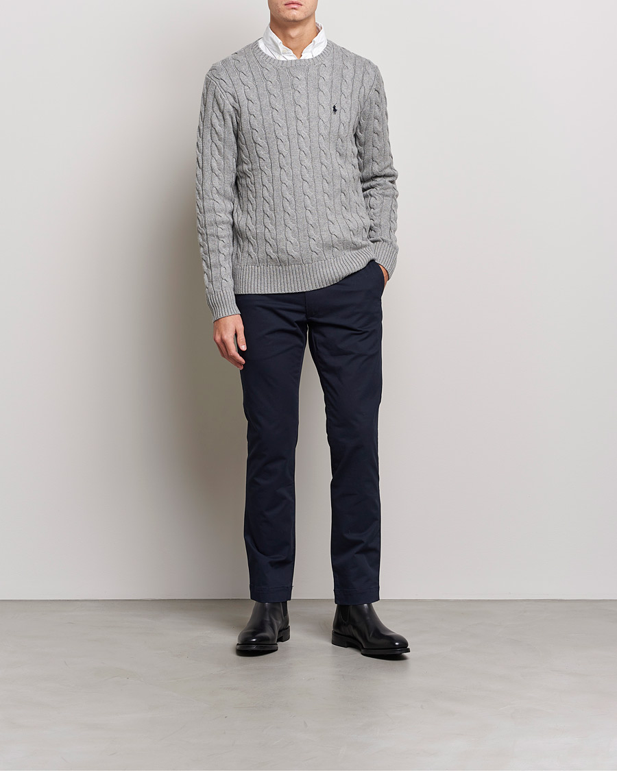 Mies | Preppy Authentic | Polo Ralph Lauren | Cotton Cable Pullover Fawn Grey Heather