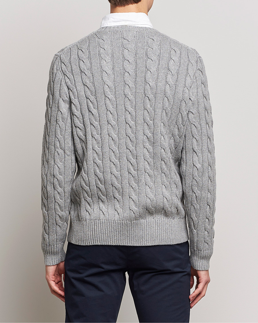 Mies | Puserot | Polo Ralph Lauren | Cotton Cable Pullover Fawn Grey Heather