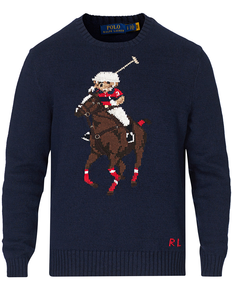 Mies | Puserot | Polo Ralph Lauren | Polo Player Bear Knitted Sweater Navy
