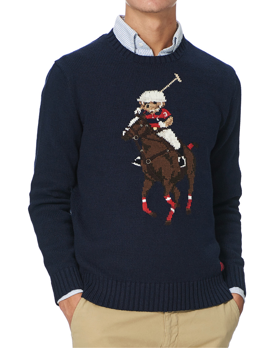 Mies | Puserot | Polo Ralph Lauren | Polo Player Bear Knitted Sweater Navy