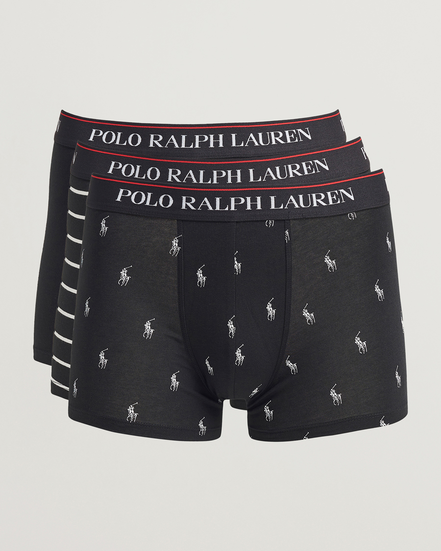 Mies | Alusvaatteet | Polo Ralph Lauren | 3-Pack Trunk Black/Stripe/Pony