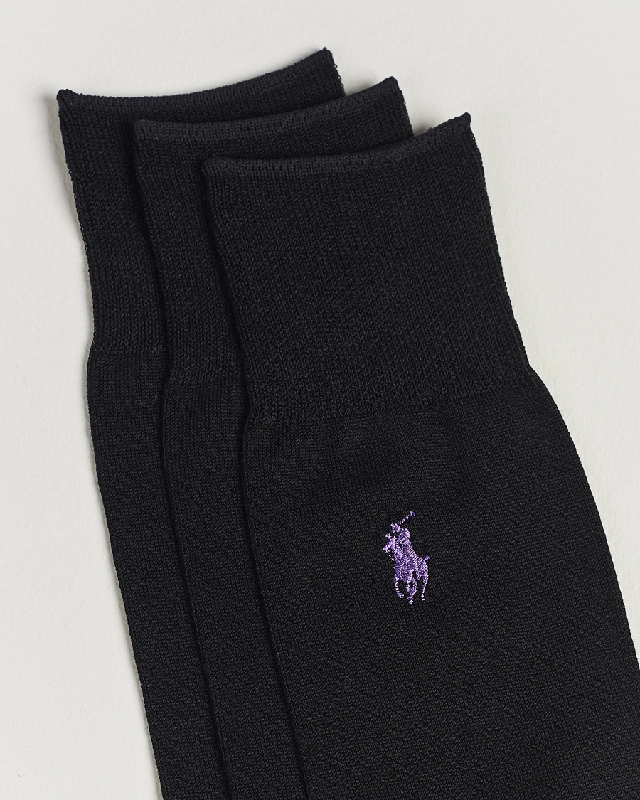 Mies | Sukat | Polo Ralph Lauren | 3-Pack Mercerized Cotton Socks Black