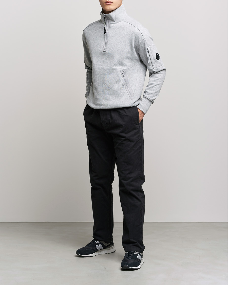 Mies |  | C.P. Company | Diagonal Raised Fleece Half Zip Lens Sweatshirt Grey Mel