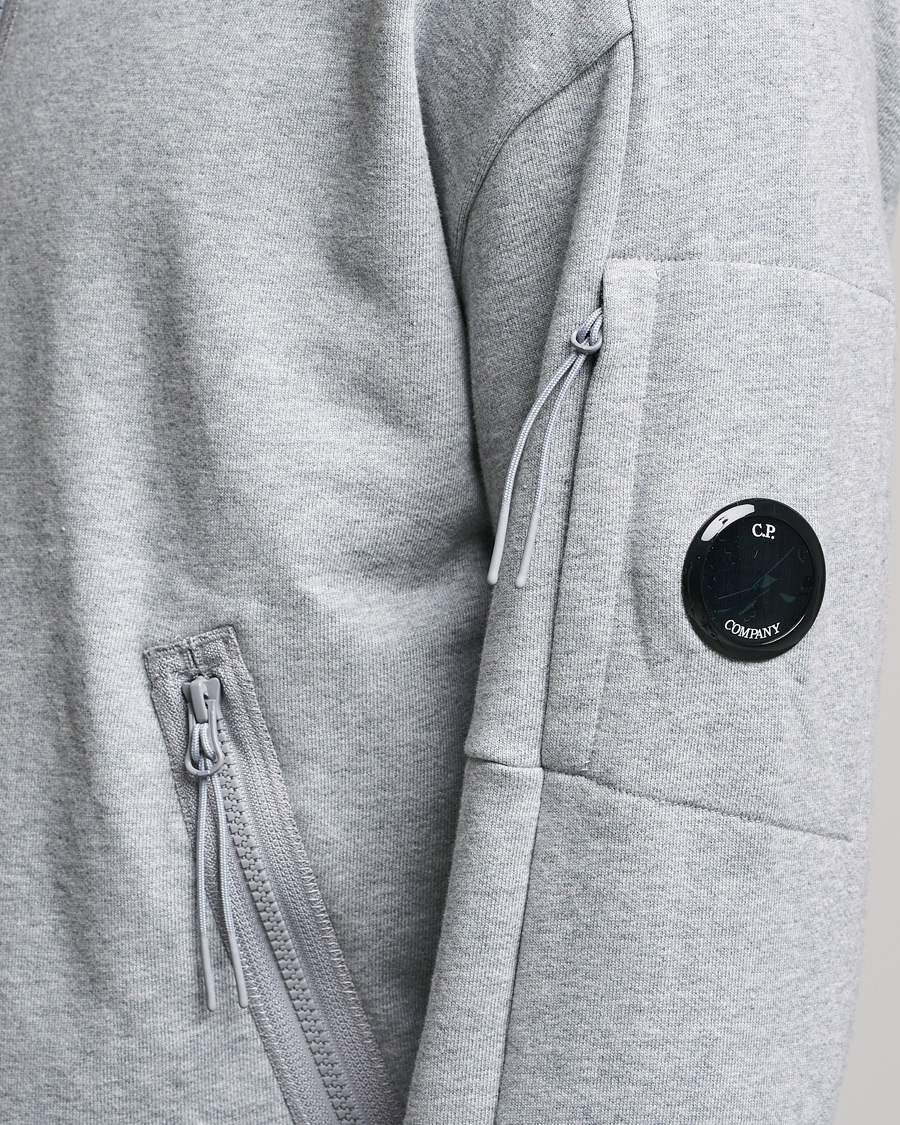 Mies | Puserot | C.P. Company | Diagonal Raised Fleece Half Zip Lens Sweatshirt Grey Mel
