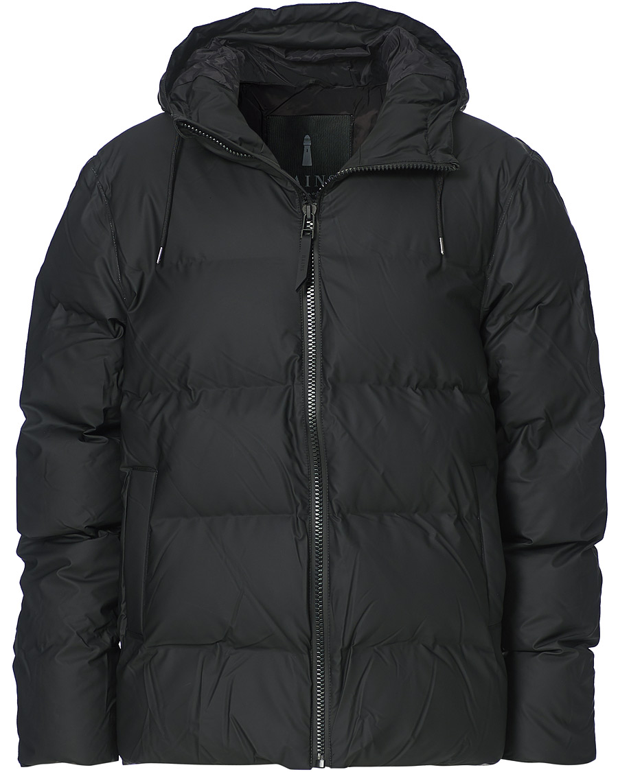 Miehet | Wardrobe Basics | RAINS | Waterproof Puffer Hooded Jacket Black