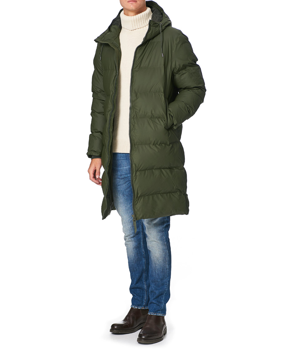 Mies | Takit | RAINS | Waterproof Long Puffer Jacket Green