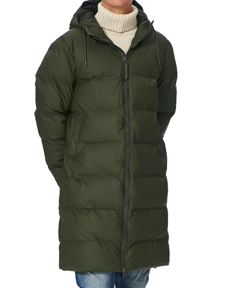 Mies | Takit | RAINS | Waterproof Long Puffer Jacket Green