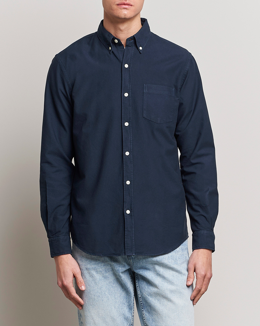 Mies | Ekologinen | Colorful Standard | Classic Organic Oxford Button Down Shirt Navy Blue