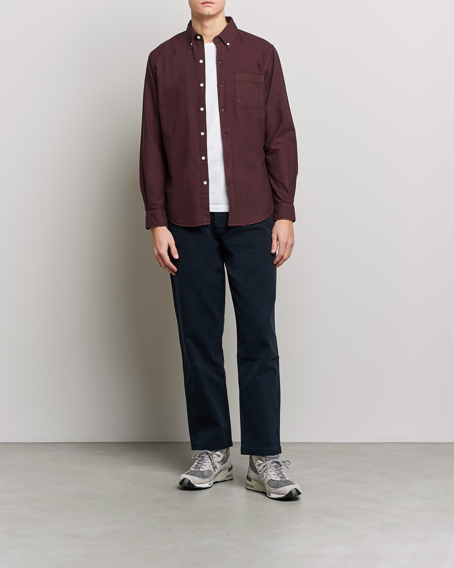 Mies | Kauluspaidat | Colorful Standard | Classic Organic Oxford Button Down Shirt Oxblood Red