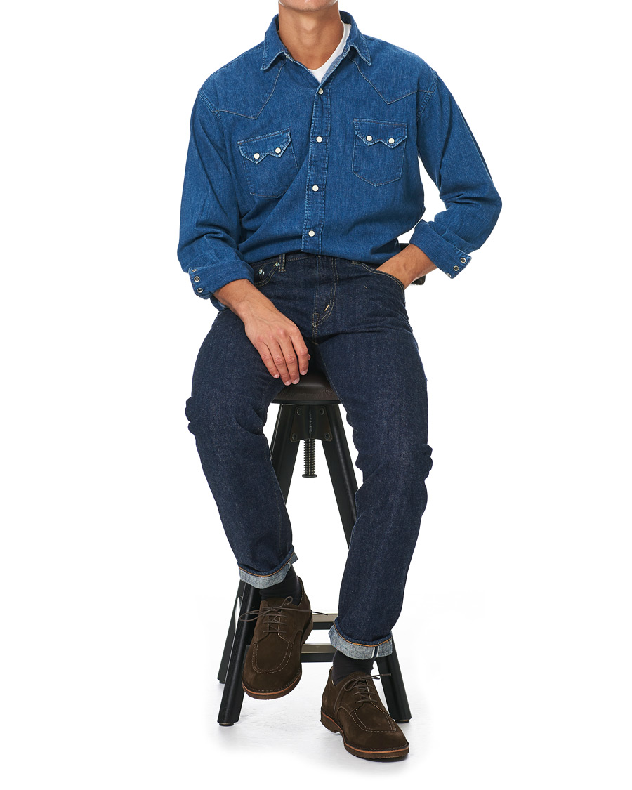 Mies | Kauluspaidat | orSlow | Denim Western Shirt Washed Indigo