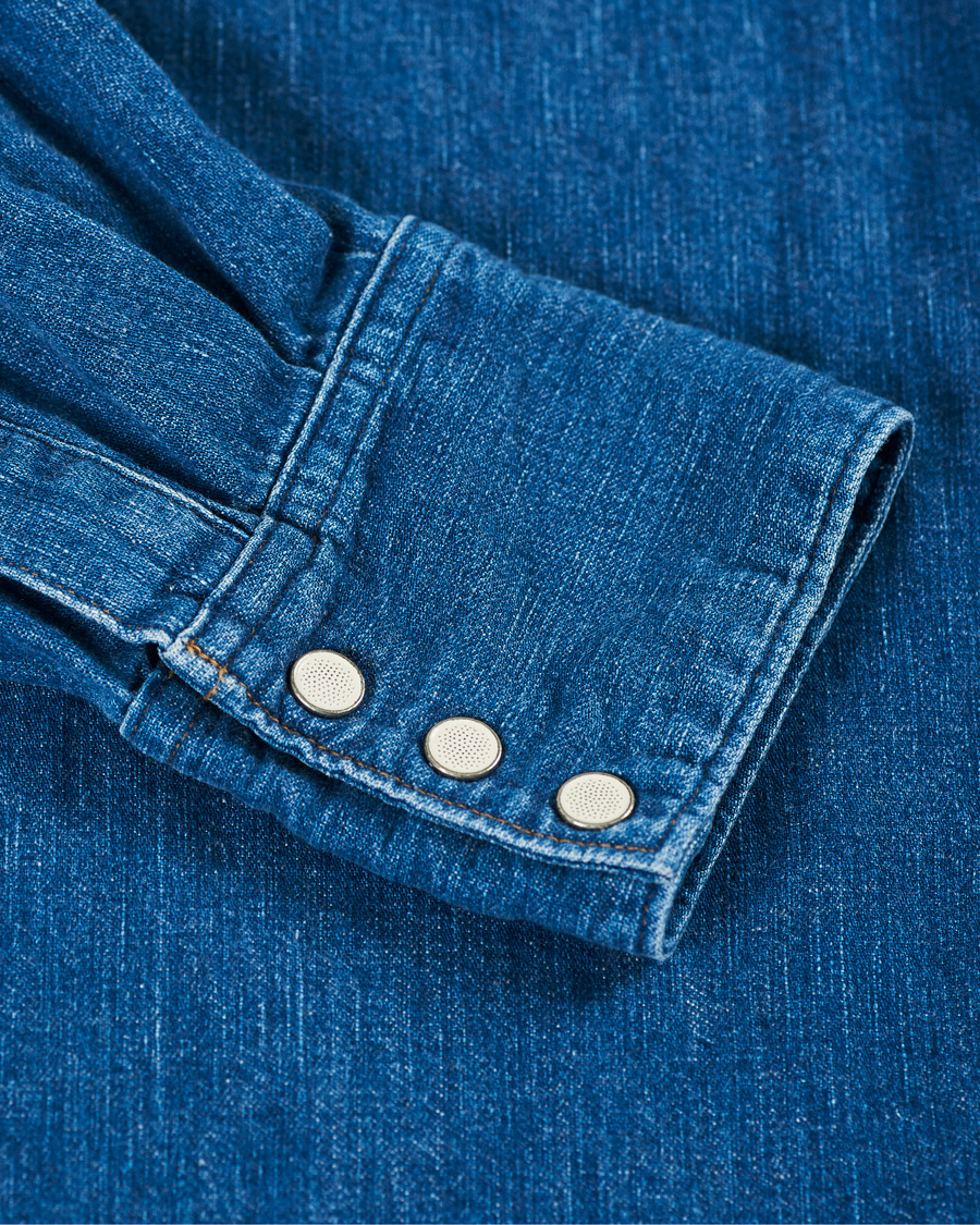 Mies | Kauluspaidat | orSlow | Denim Western Shirt Washed Indigo