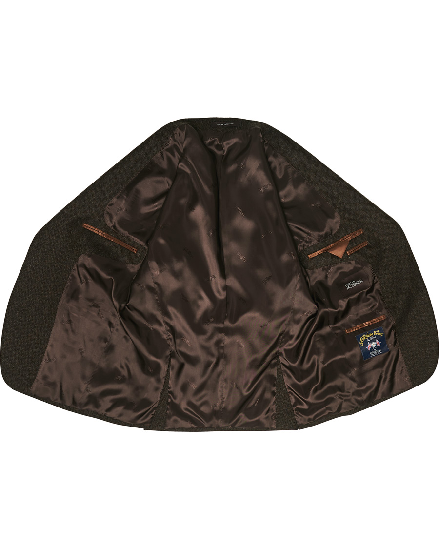 Mies | Pikkutakit | Oscar Jacobson | Fogerty Moon Herringbone Tweed Blazer Brown