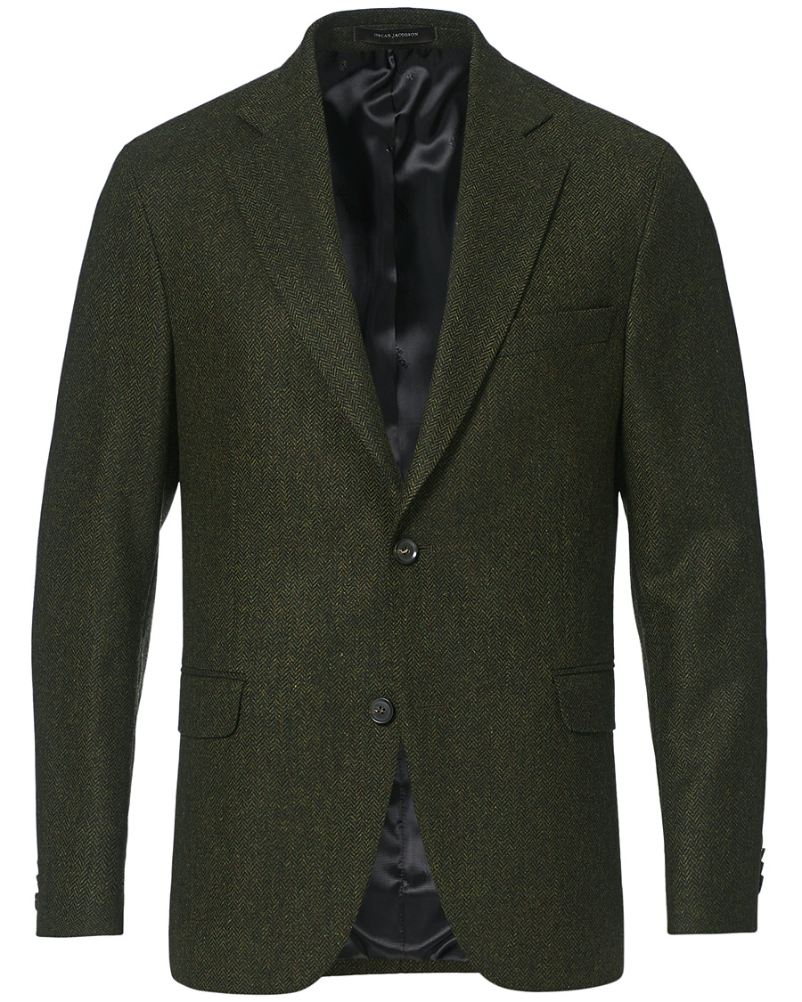 Mies | Pikkutakit | Oscar Jacobson | Fogerty Moon Herringbone Tweed Blazer Green