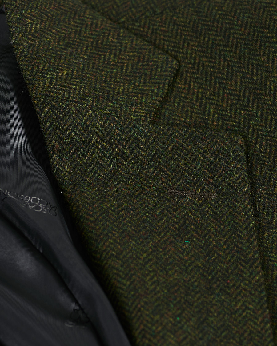 Mies | Pikkutakit | Oscar Jacobson | Fogerty Moon Herringbone Tweed Blazer Green